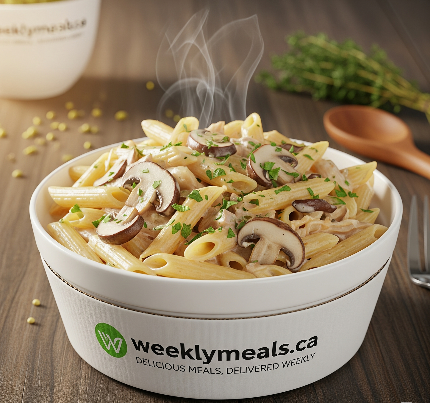 Creamy Mushroom Penne Pasta
