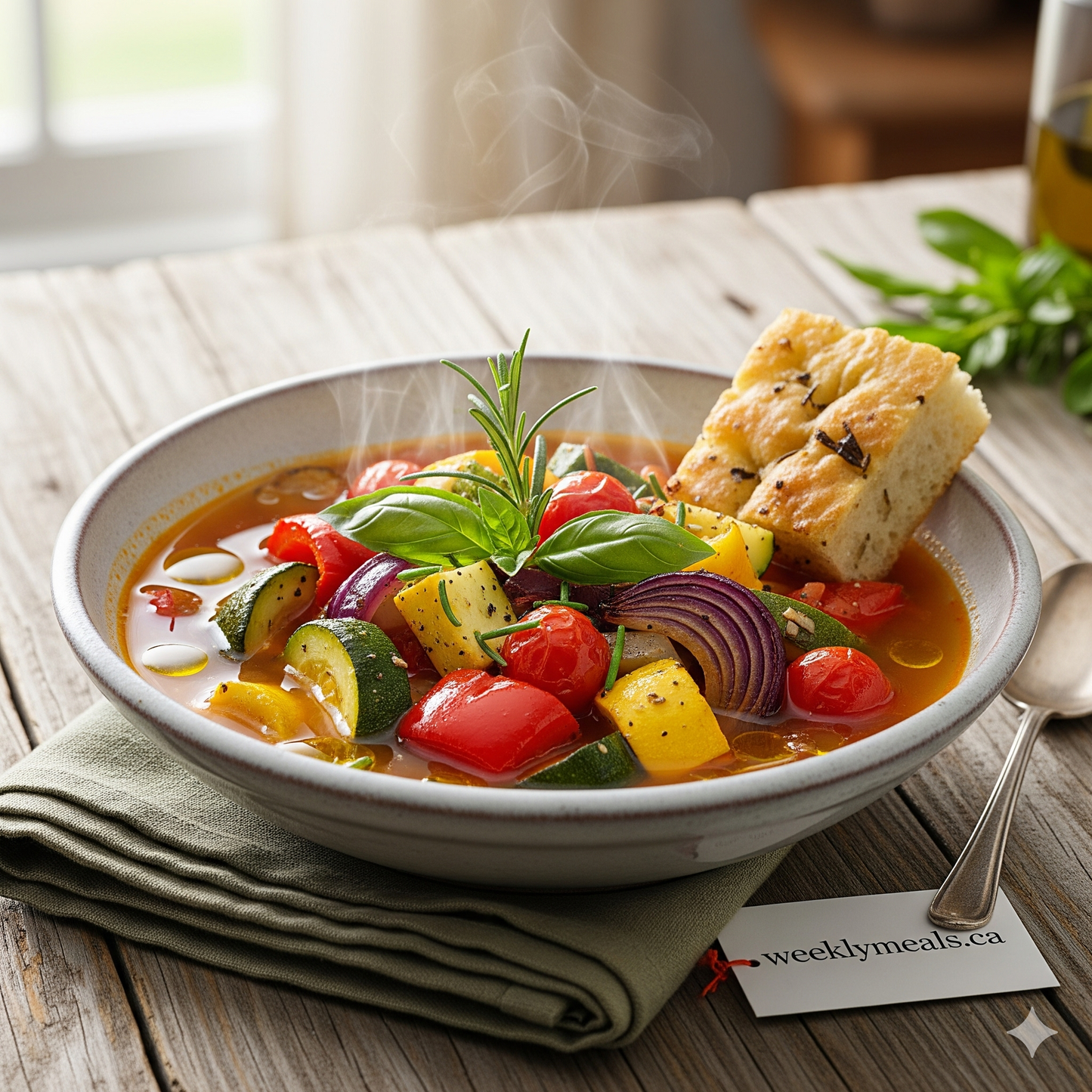 Mediterranean roasted veg soup