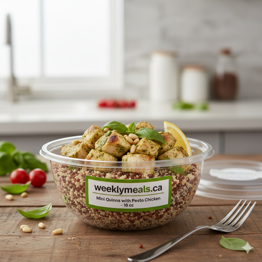 Mini Quinoa with Pesto Chicken