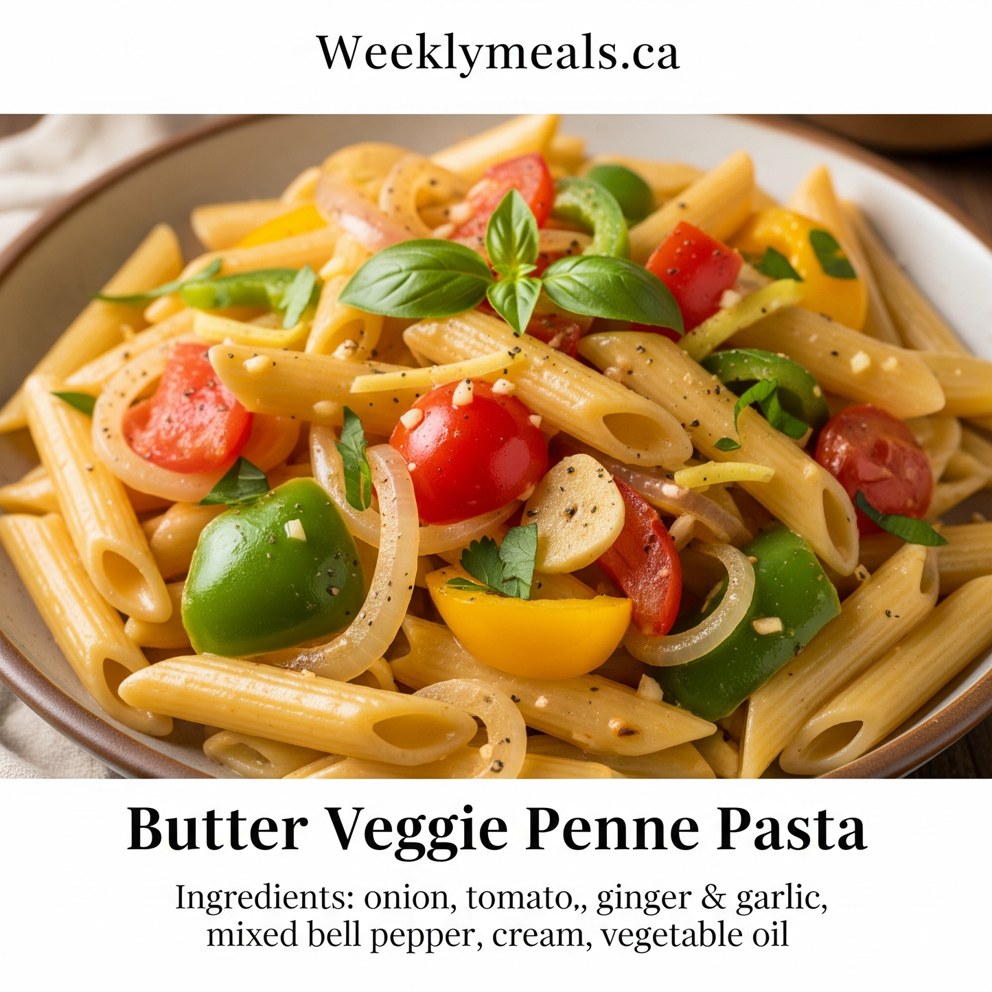 Butter Veggie Penne Pasta