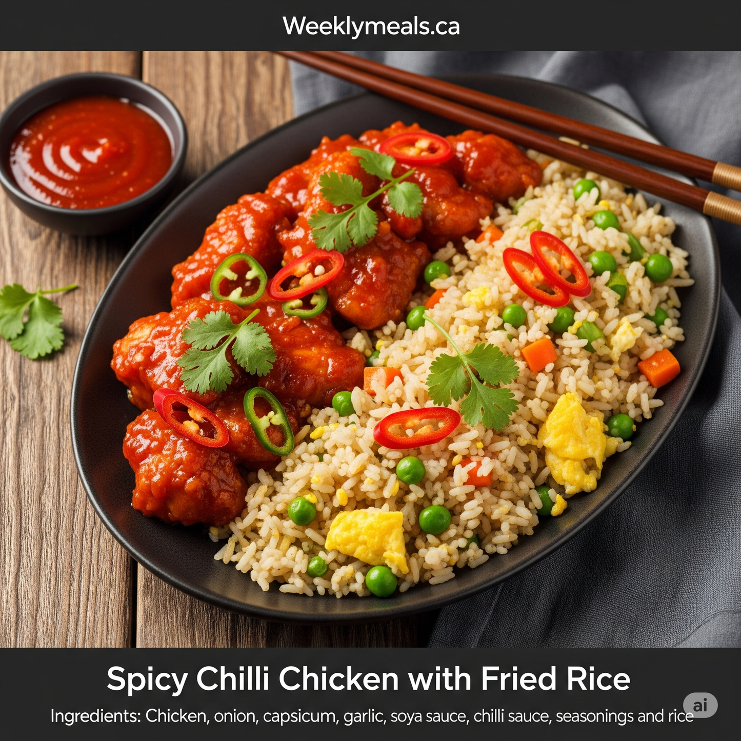 Spicy Chilli Chicken with Fried Rice