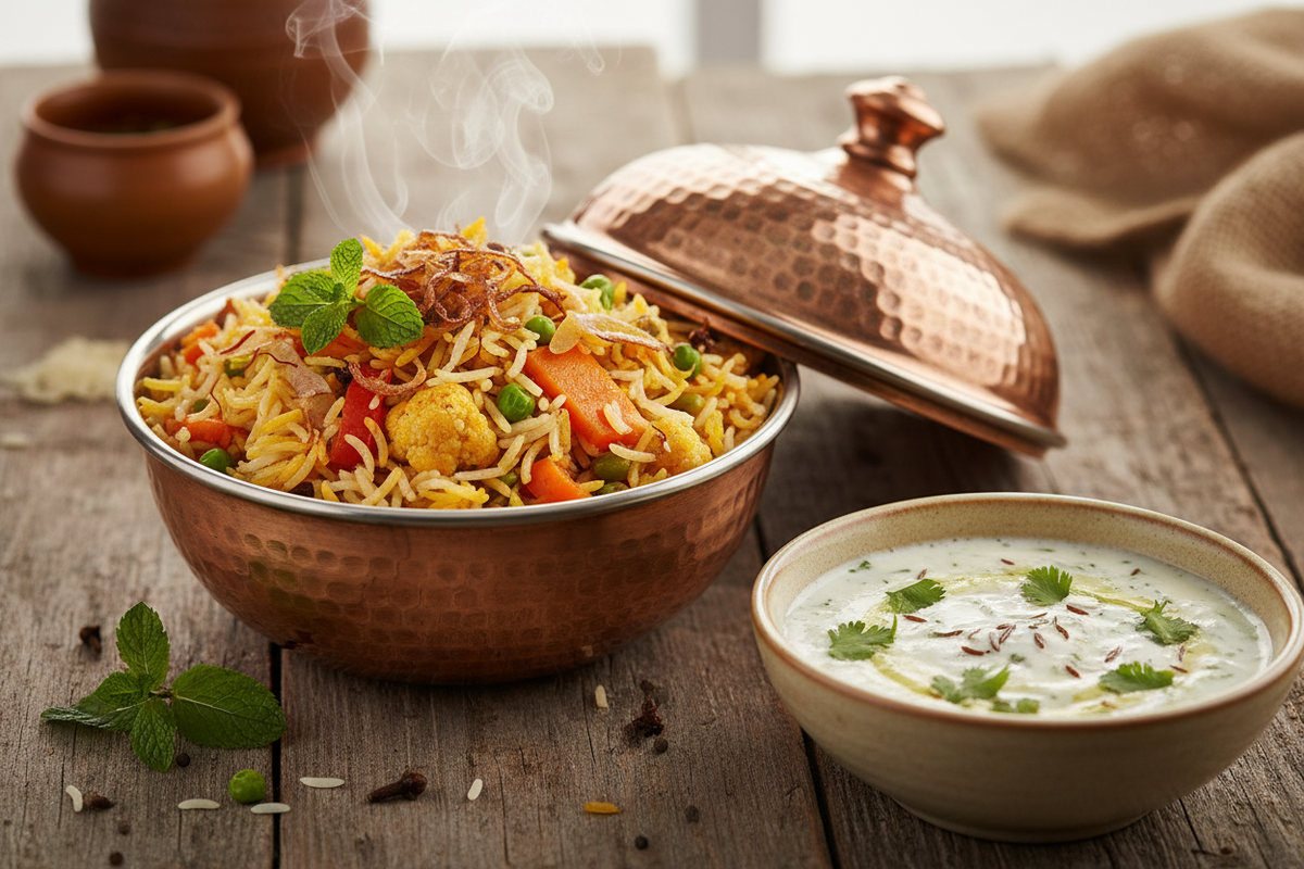 Veg Biryani with Raitha