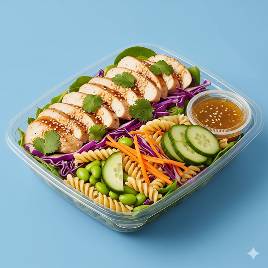 Asian style chicken pasta salad