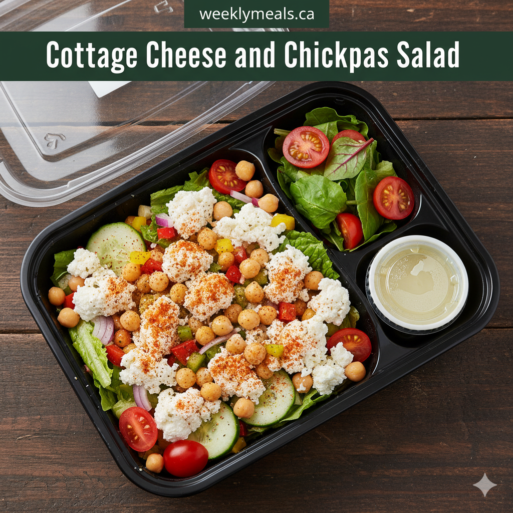 Cottage cheese and chickpeas salad 