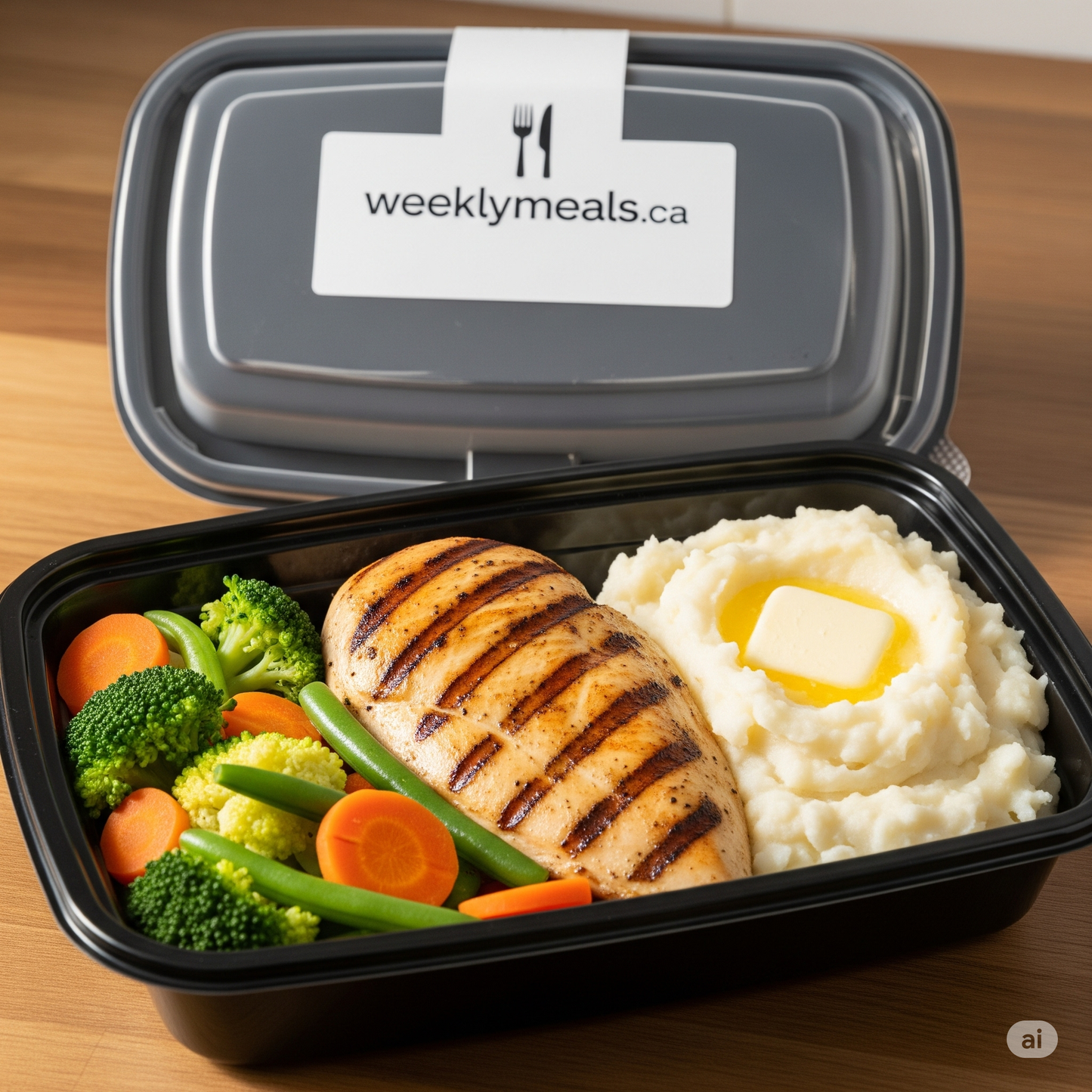 Grilled Chicken with Steamed Vegetables and Mashed Potato