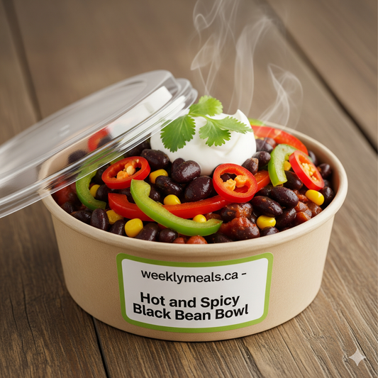 Hot and spicy black bean bowl