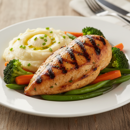 Montreal's best grilled chicken with mashed potatoes
