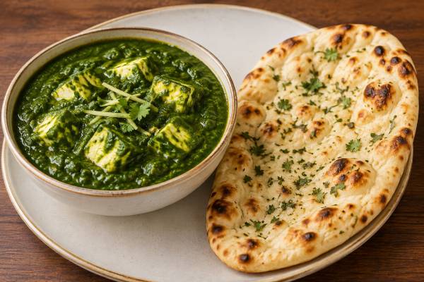 Palak Paneer + Naan 1 pc