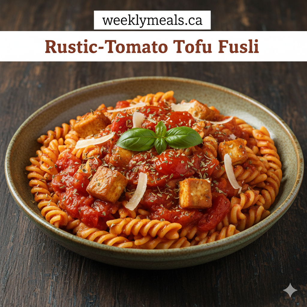 Rustic-Tomato tofu fusili 
