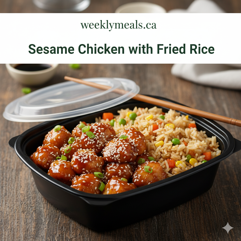 Sesame Chicken with Fried Rice