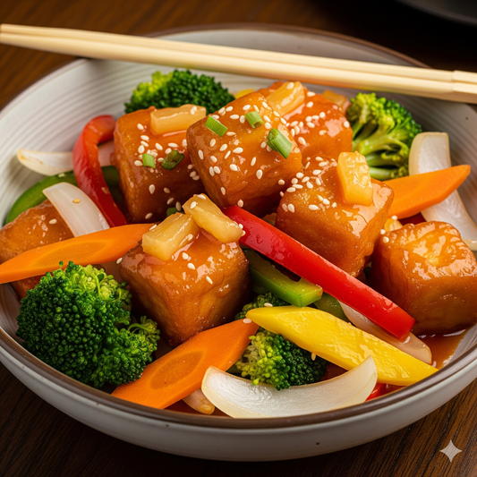 Sweet and sour Tofu with veggies