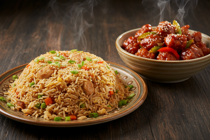 Chicken Fried Rice with Chilly Chicken