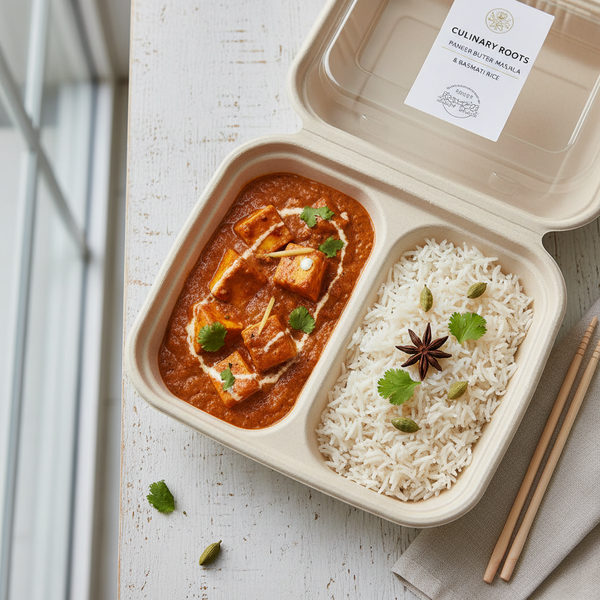 Paneer butter masala with rice 