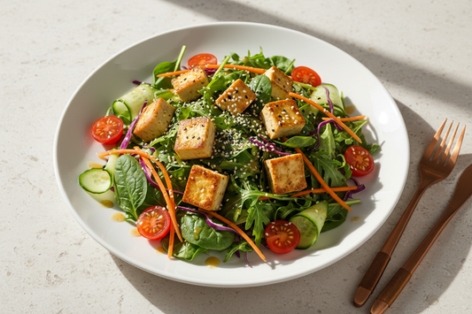 Tofu Veggie Salad on Plate