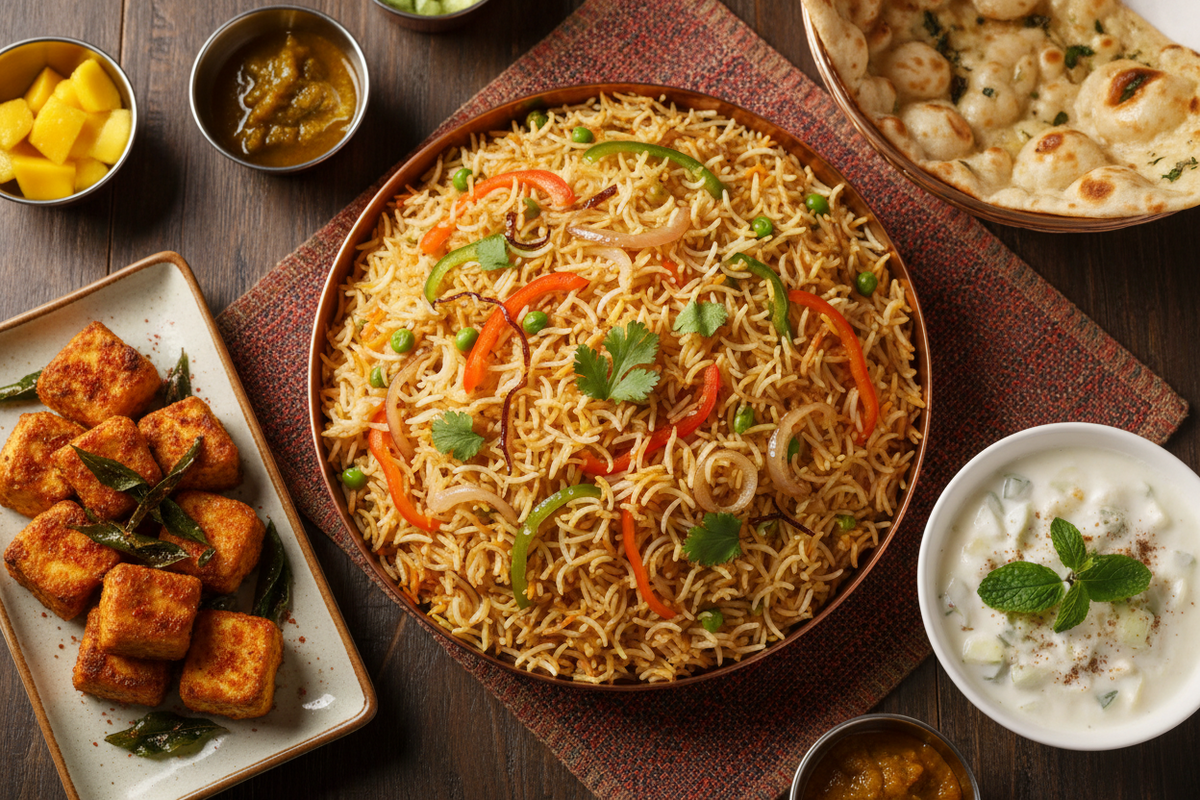 Veg Biryani + Paneer 65 with Raitha
